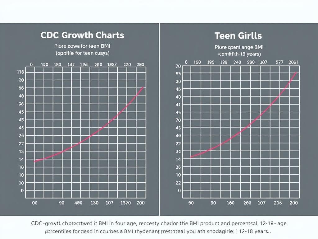CDC growth chart showing BMI-for-age percentiles for teen boys and girls