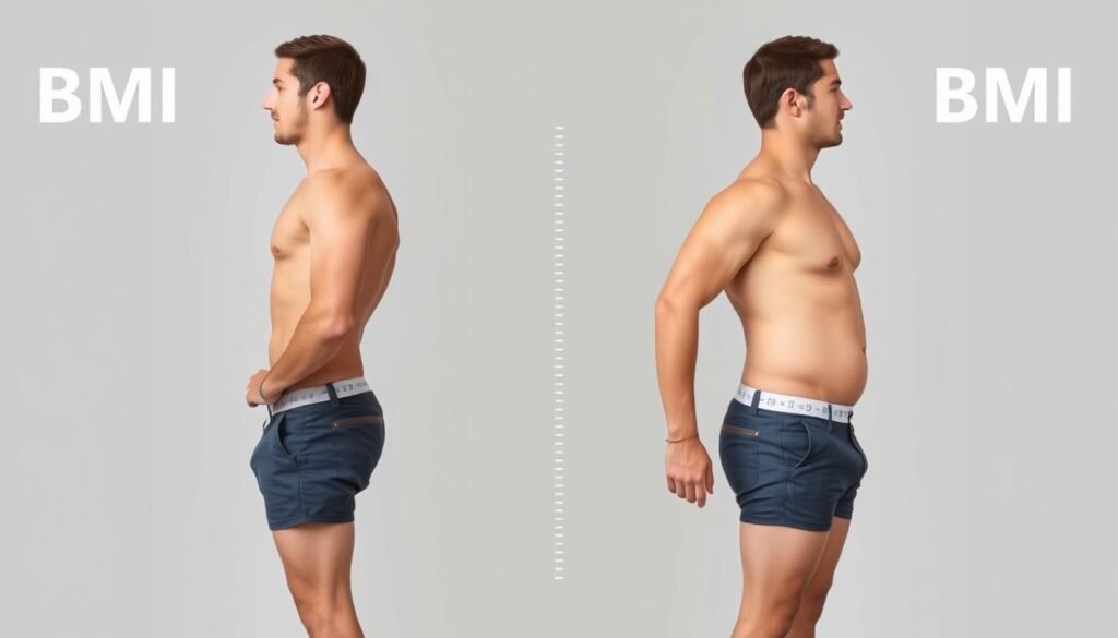 Comparison of two people with same BMI but different body fat percentages Comparison of two people with same BMI but different body fat percentages
