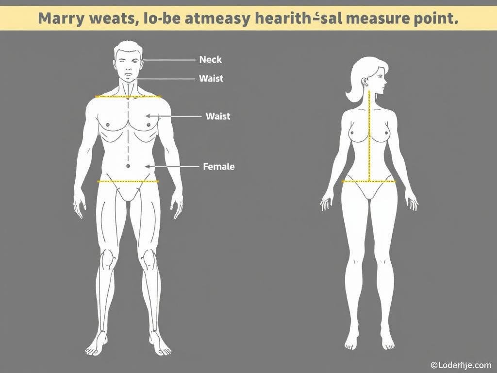 Diagram showing proper measurement points for the Navy Method Diagram showing proper measurement points for the Navy Method