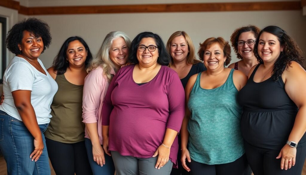 Diverse group of women with different body types promoting body positivity Diverse group of women with different body types promoting body positivity
