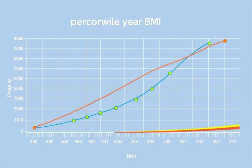Growth chart showing child's BMI tracking over multiple years