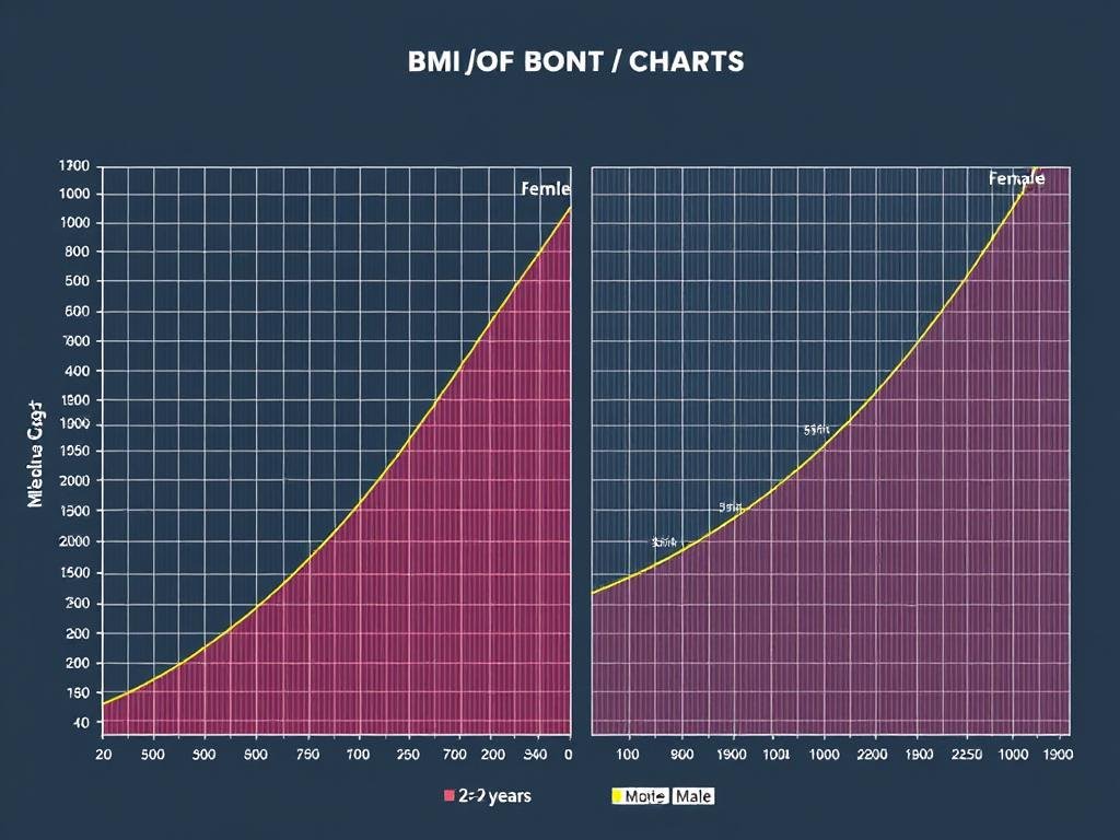 Pediatric BMI growth chart showing percentile curves for boys and girls