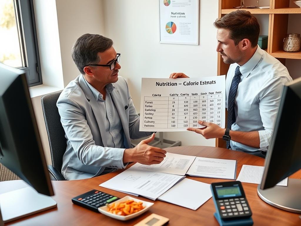 Person consulting with a nutritionist about calorie calculations and their limitations