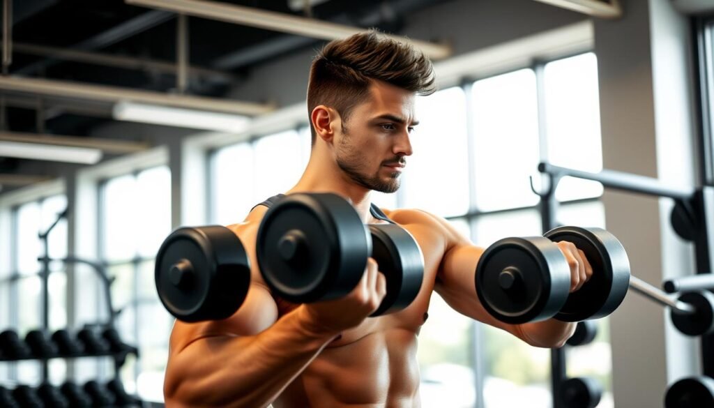 Person performing strength training to increase muscle mass and BMR