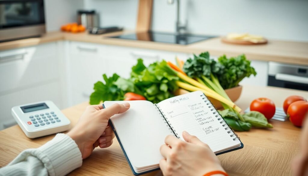 Person planning meals based on BMR calculations