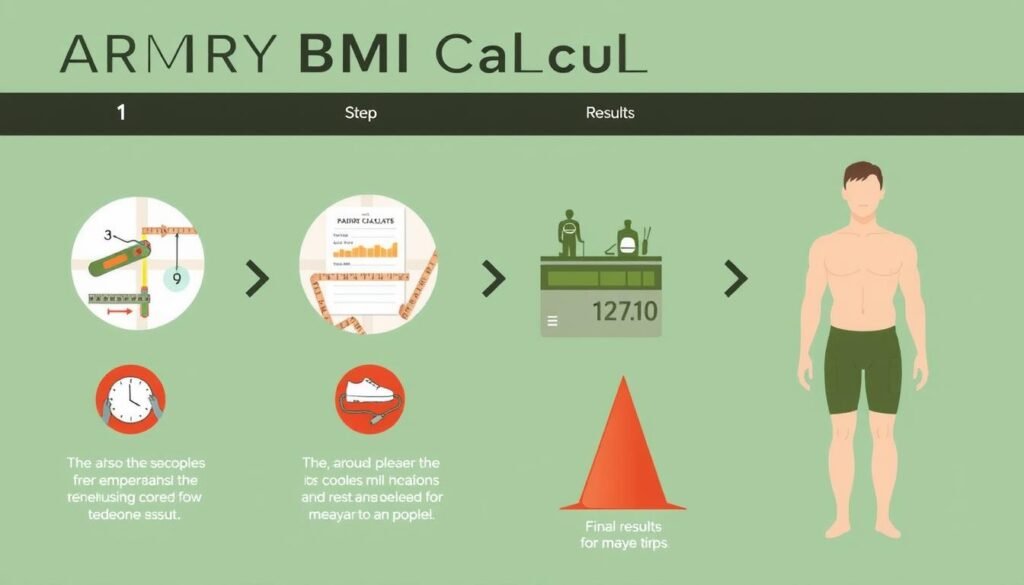 Step-by-step visual guide for Army BMI calculation