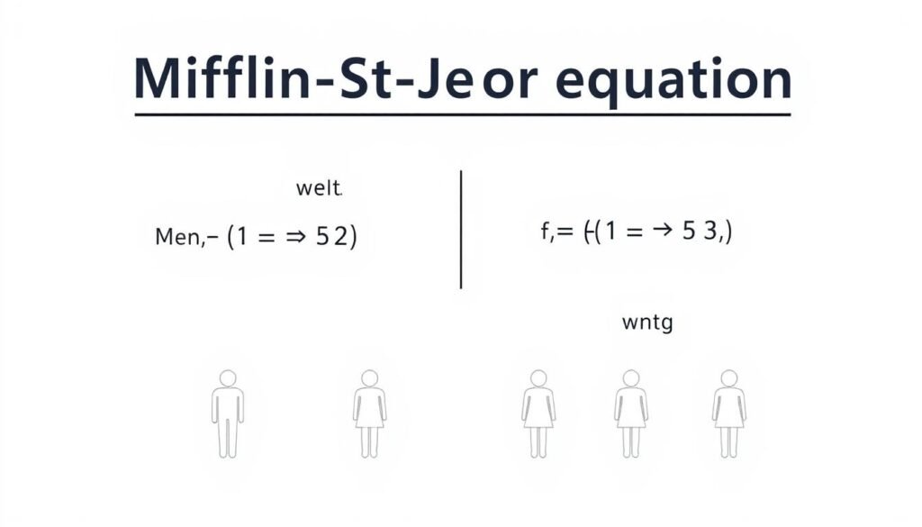 Visual representation of the Mifflin-St Jeor equation for calculating BMR